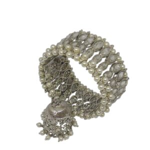 Ornate Pearl & Jhumka Bracelet